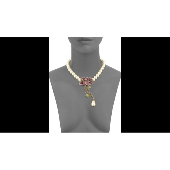 Authentic NWT Heidi Daus "Briar Rose" Beaded and Crystal Necklace - Picture 4 of 11